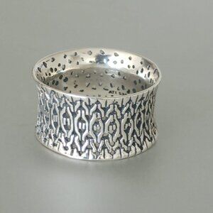 ATI 925 ID Sterling Silver Band Textured Ring Sz. 7